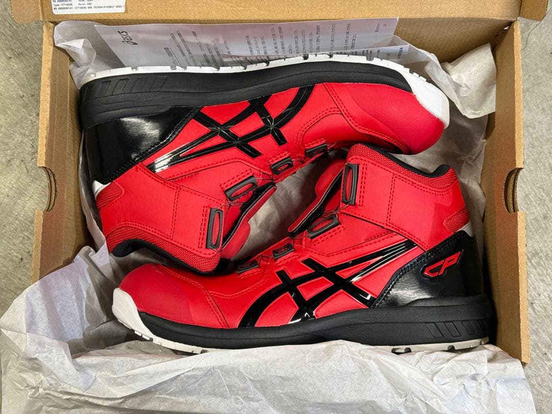 【新品】 アシックス CP304 BOA 安全靴 27センチ 赤 ハイカット
