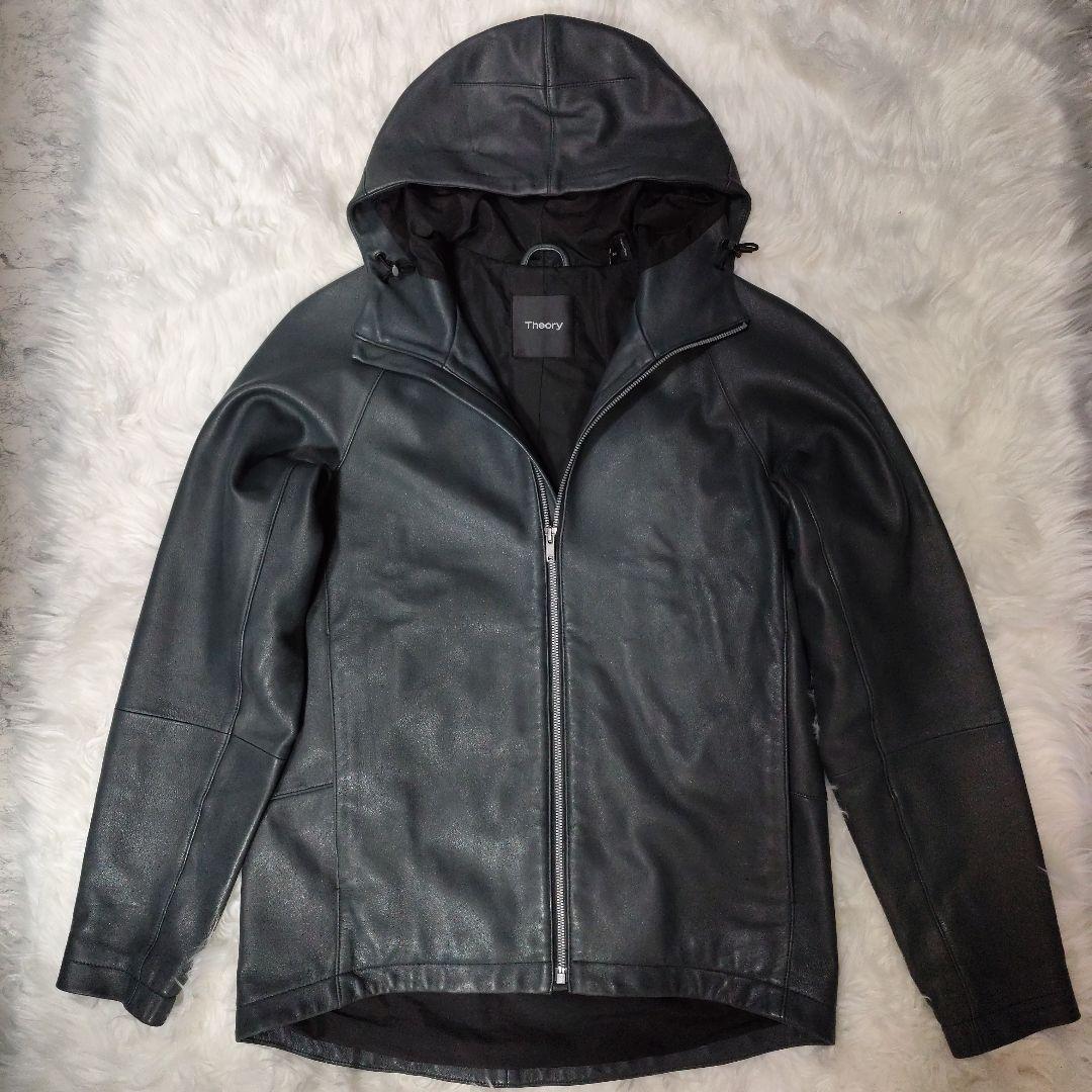 TheoryBYRN L　フーデッドレザー（羊革） ジャケット
