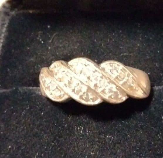 SILVER デザイン ダイヤモンド リング サイズ19 0.3