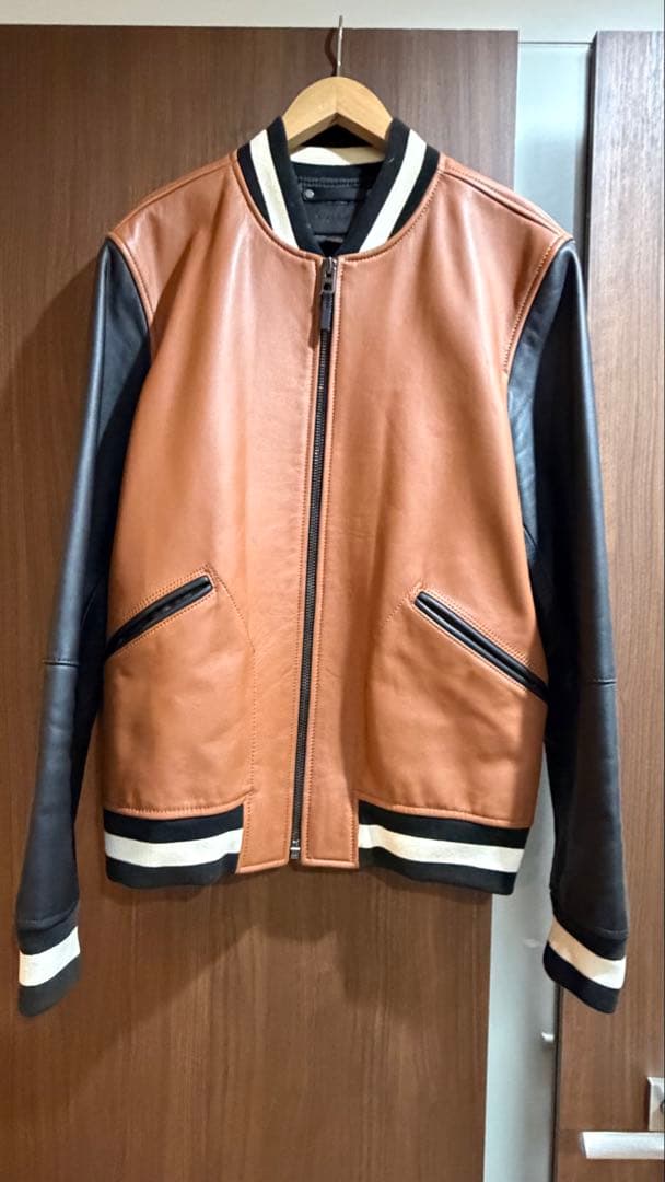COACH レザースタジャン F86146 牛革 本革 スタジアムジャンパー