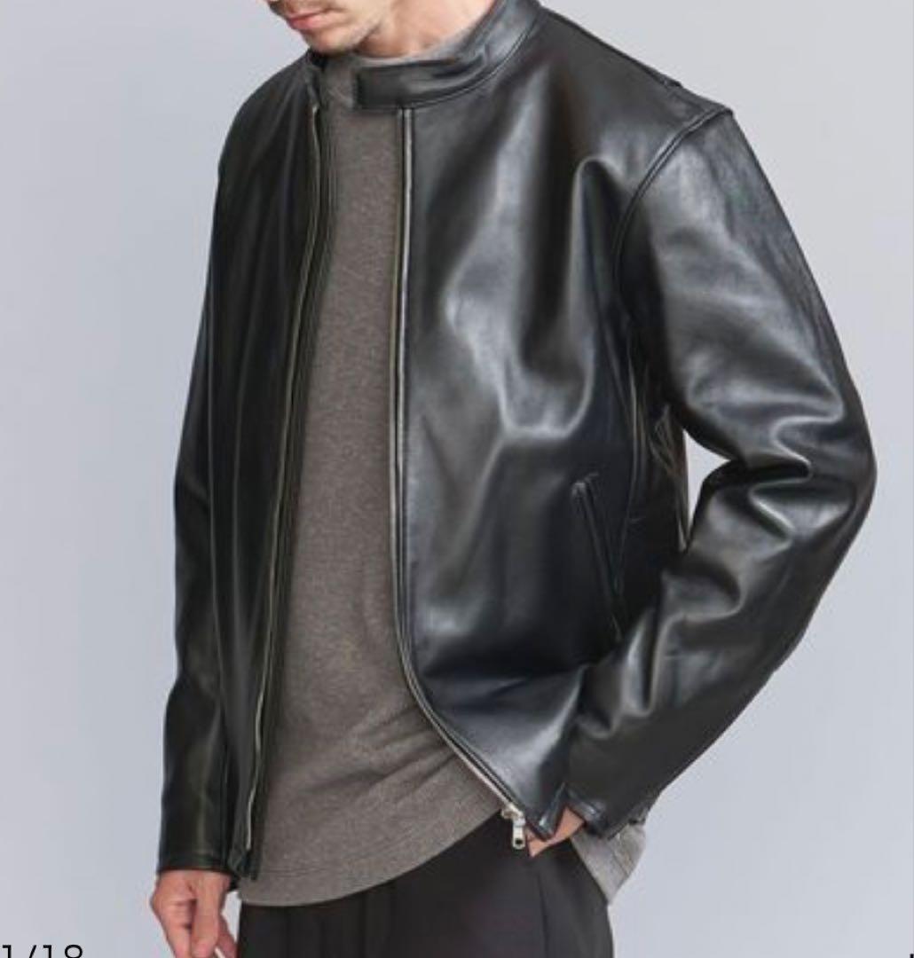 【美品】BEAUTY & YOUTHシープレザーシングルライダースジャケット BEAUTY&YOUTH UNITED ARROWS｜シープレザー シングル ライダース