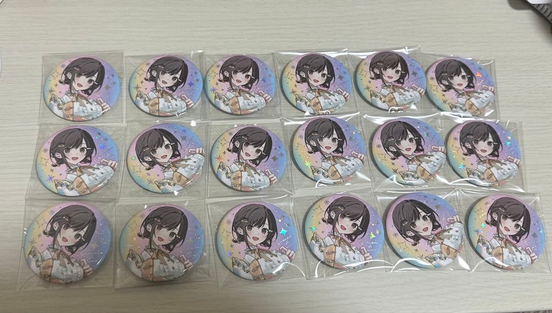 プロセカ 東雲絵名 5th 箔押し 缶バッジ 18個 プロセカ 東雲絵名 感謝祭 5周年 オーロラ 箔押し 缶バッジ