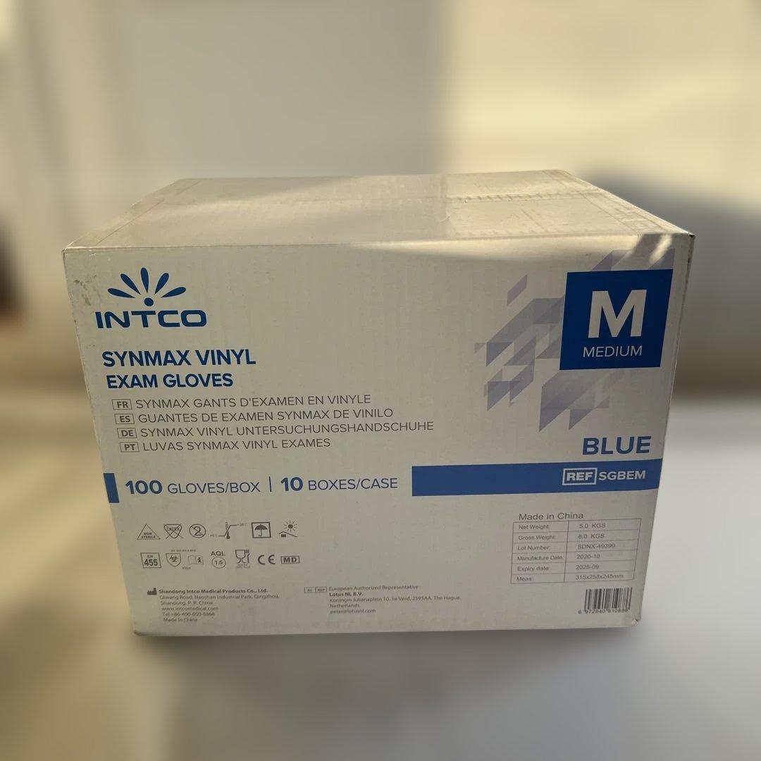 使い捨てグローブ☆手袋 青 M 100枚×10箱