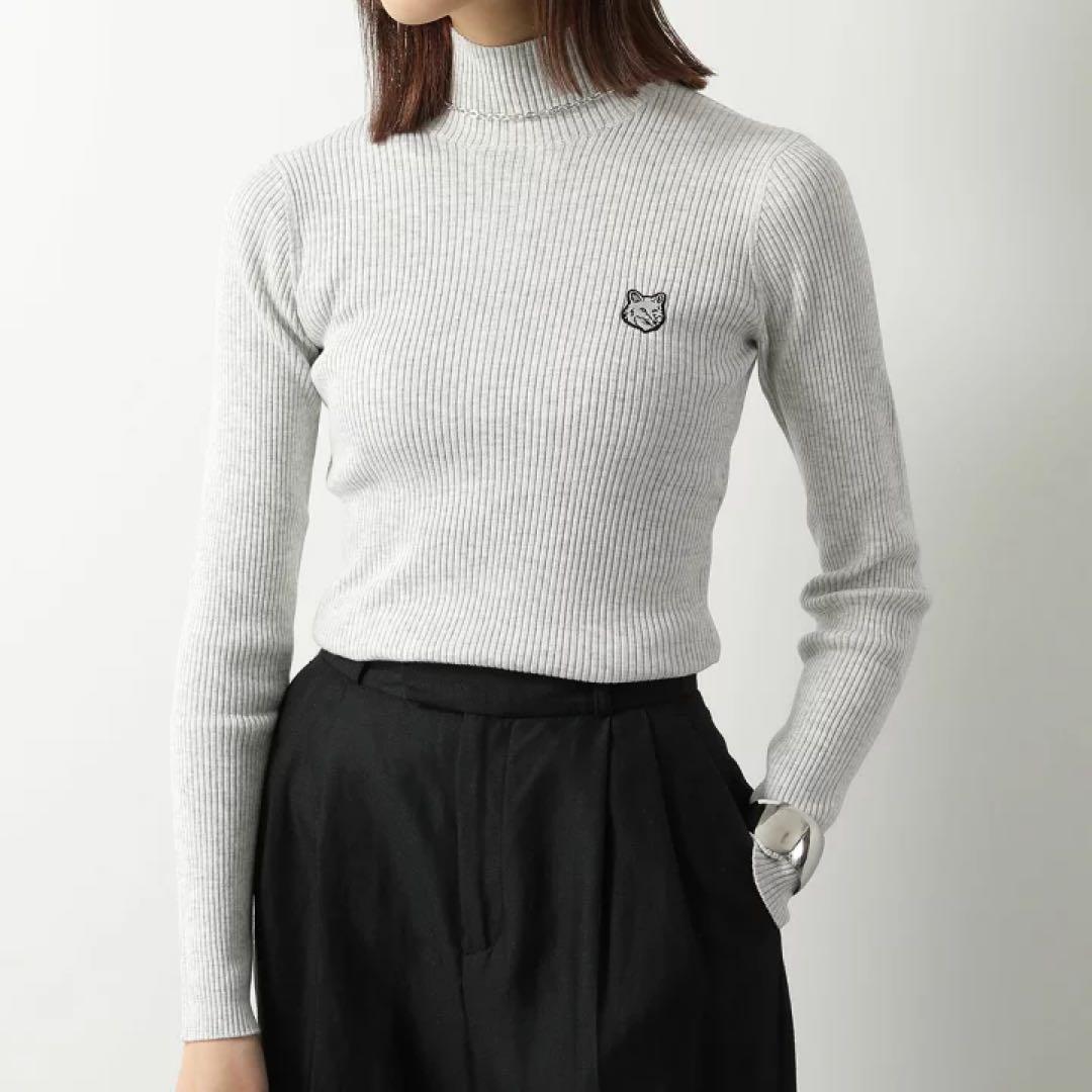 メゾンキツネ タートルネック リブニット フォックスヘッド