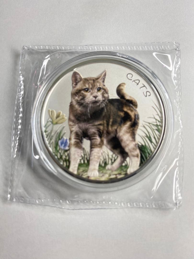 本物❤️新品未使用⭐️限定品❣️純銀製銀貨✨庭猫 フィジー1オンス　カラー版