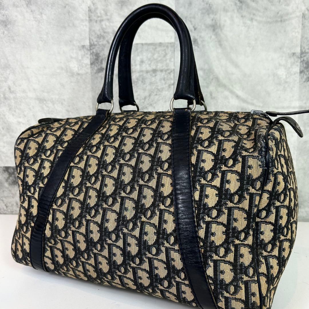 【極美品】クリスチャンディオール トロッター ボストンバッグ ネイビー