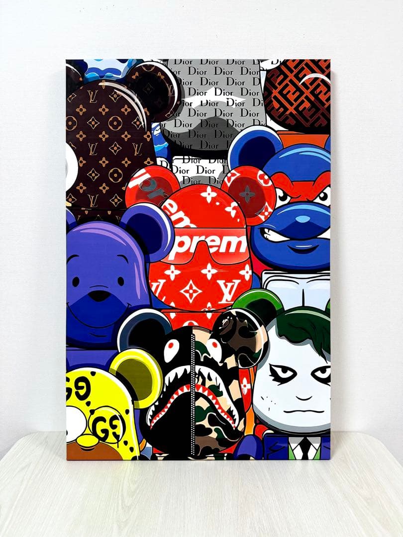 No.248木枠付きキャンバスアート　ブランドアートポスター　ベアブリック Amazon.co.jp: アートパネル 1枚 飾り絵 おしゃれ ベアブリック