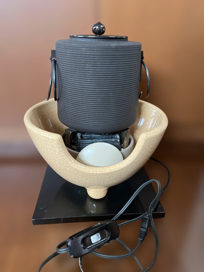 茶道　風炉釜　電熱線　陶器製
