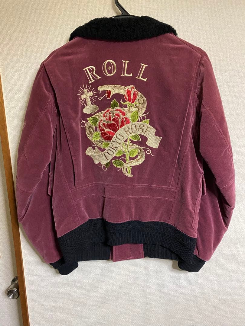 Dry Bones G-1 フライトジャケット 別珍 ワインレッド スカジャン