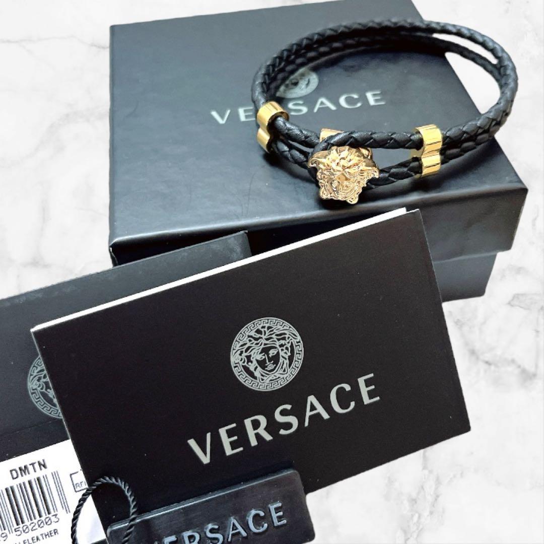【現行★未使用】ヴェルサーチ ラ メデューサ レザー ブレスレット ゴールド メドゥーサ ブレスレット ゴールド | VERSACE JP