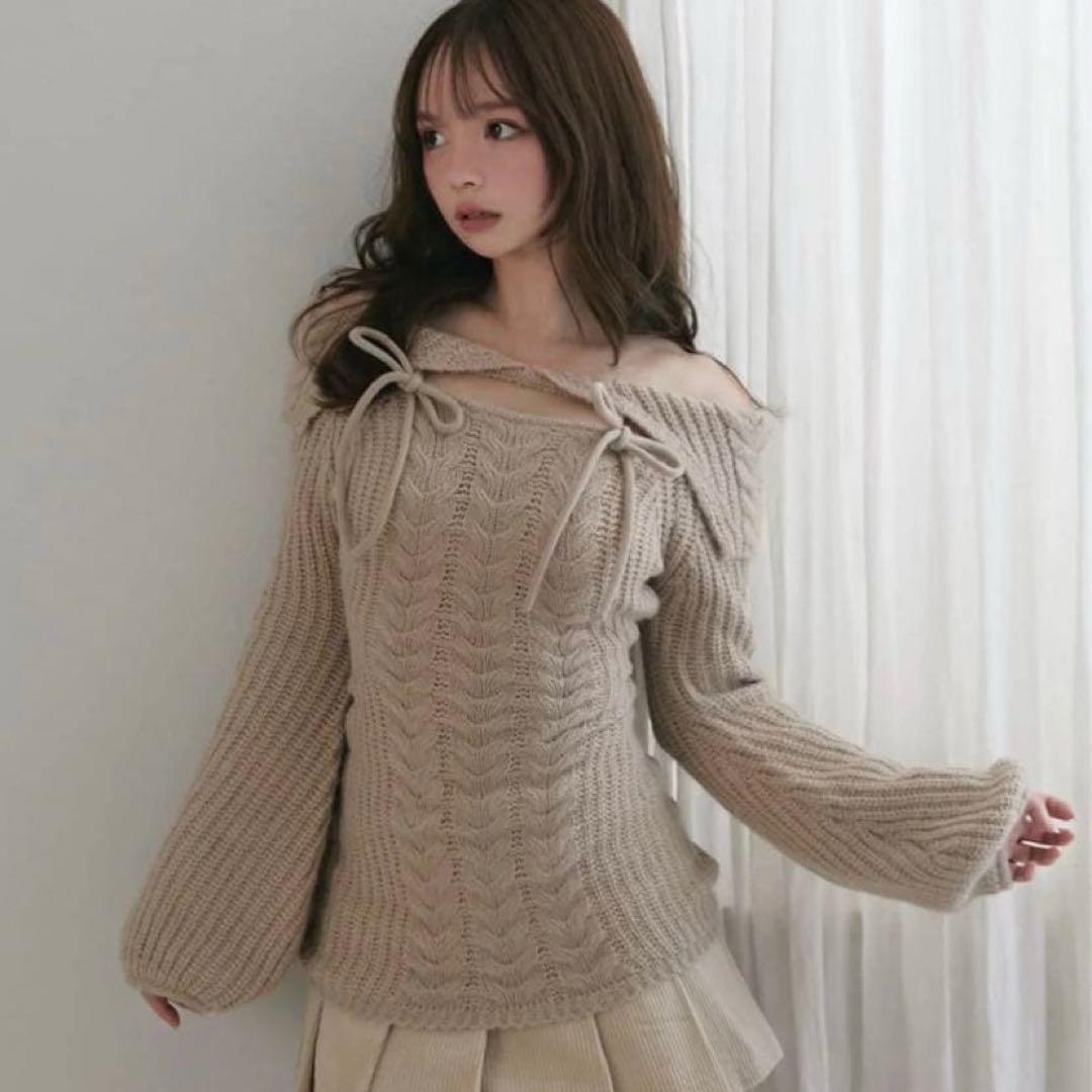 ANDMARY Aura cable knit tops タグあり