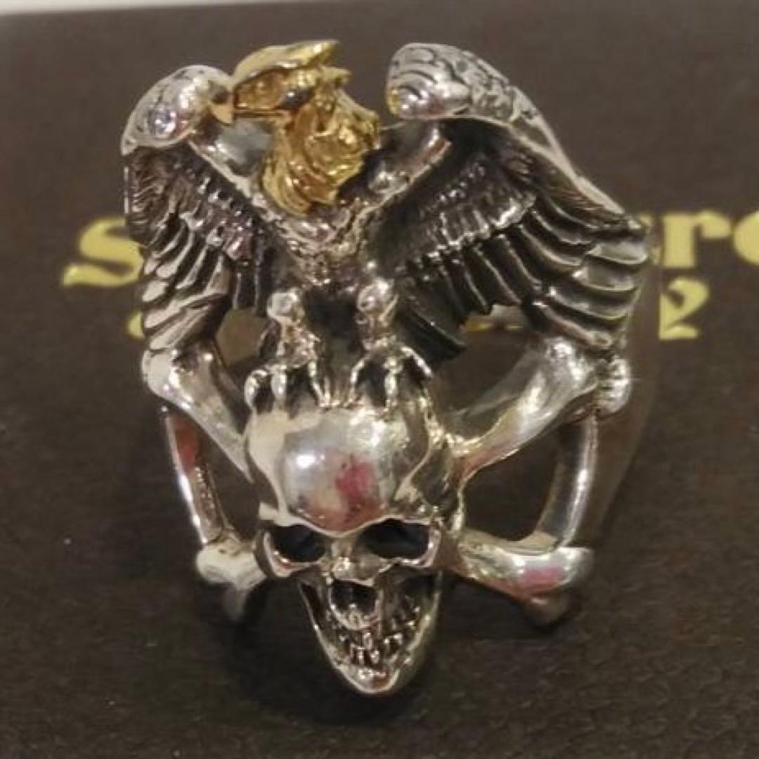 SUBCULTURE EAGLE SKULL RING K18SV950キムタク Men's Punk Eagle Skull Ring – Punk Design
