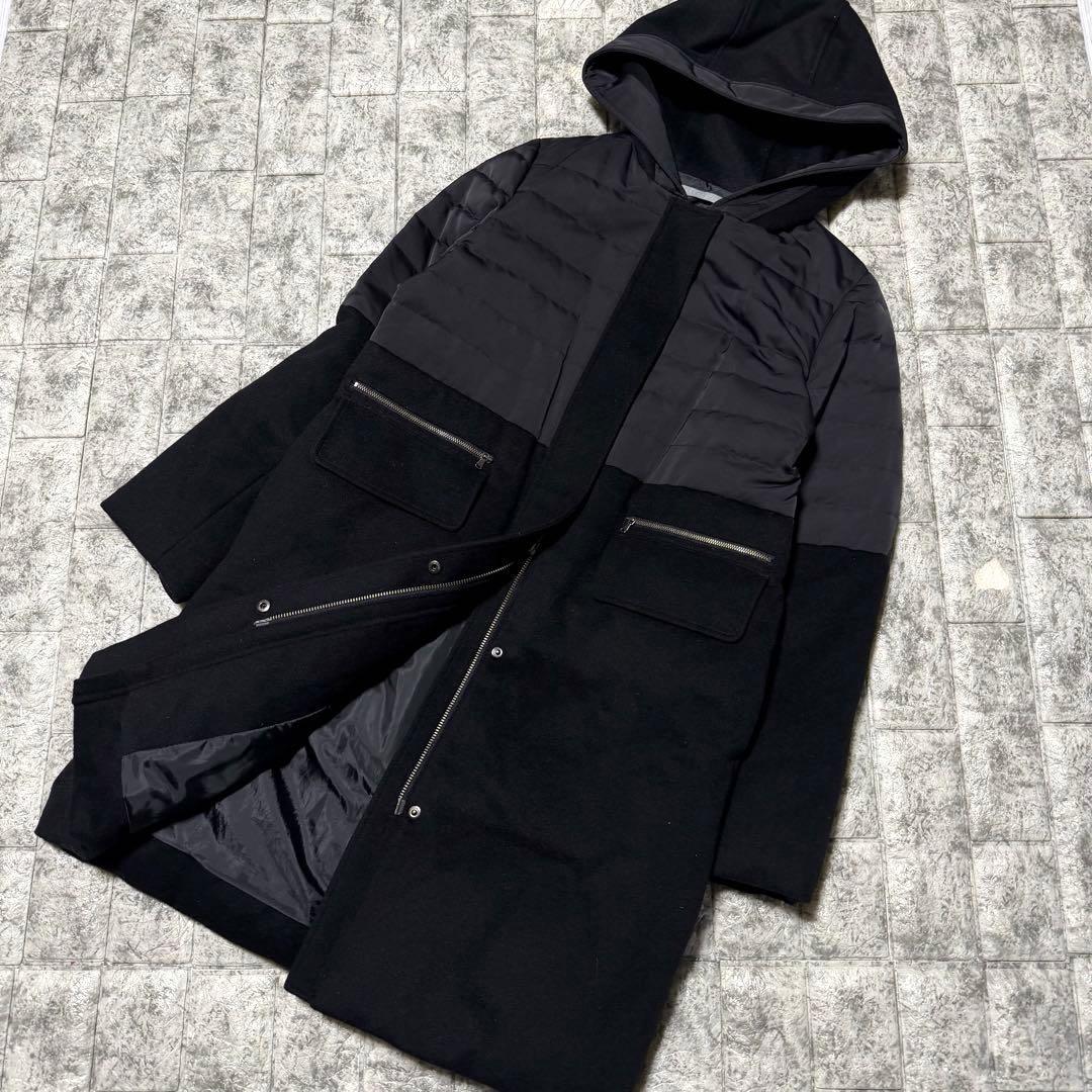 【美品】theory lux ダウンコート　異素材切り替え　フード