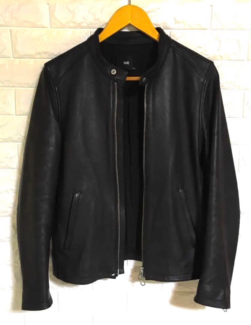[極美品] HARE シングルライダースジャケット レザージャケット Sサイズ 中古・古着通販】HARE (ハレ) ラムレザーシングルライダースジャケット