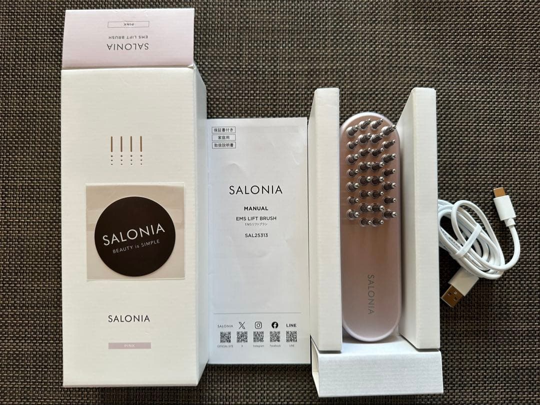 SALONIA サロニア EMS リフトブラシ ピンク 美顔器 電気ブラシ