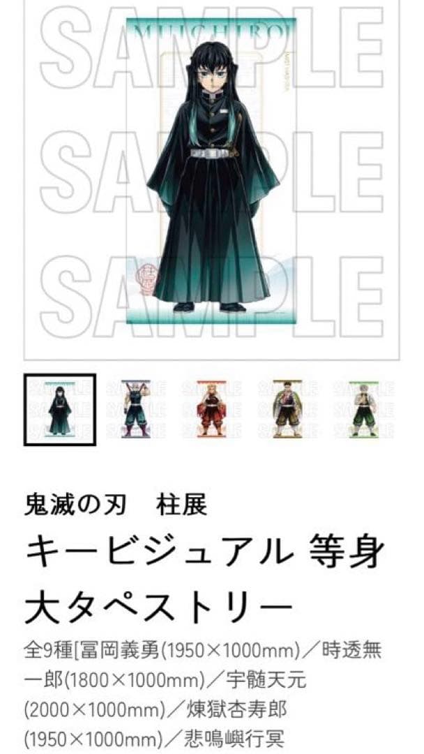 時透無一郎 等身大タペストリー 鬼滅の刃 柱展 キービジュアル 特大