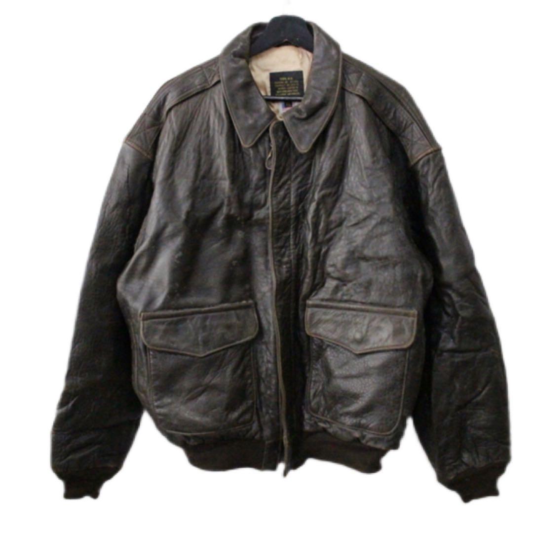 90sビンテージ AVIREX レザージャケット A-2タイプUSA製ブラウン