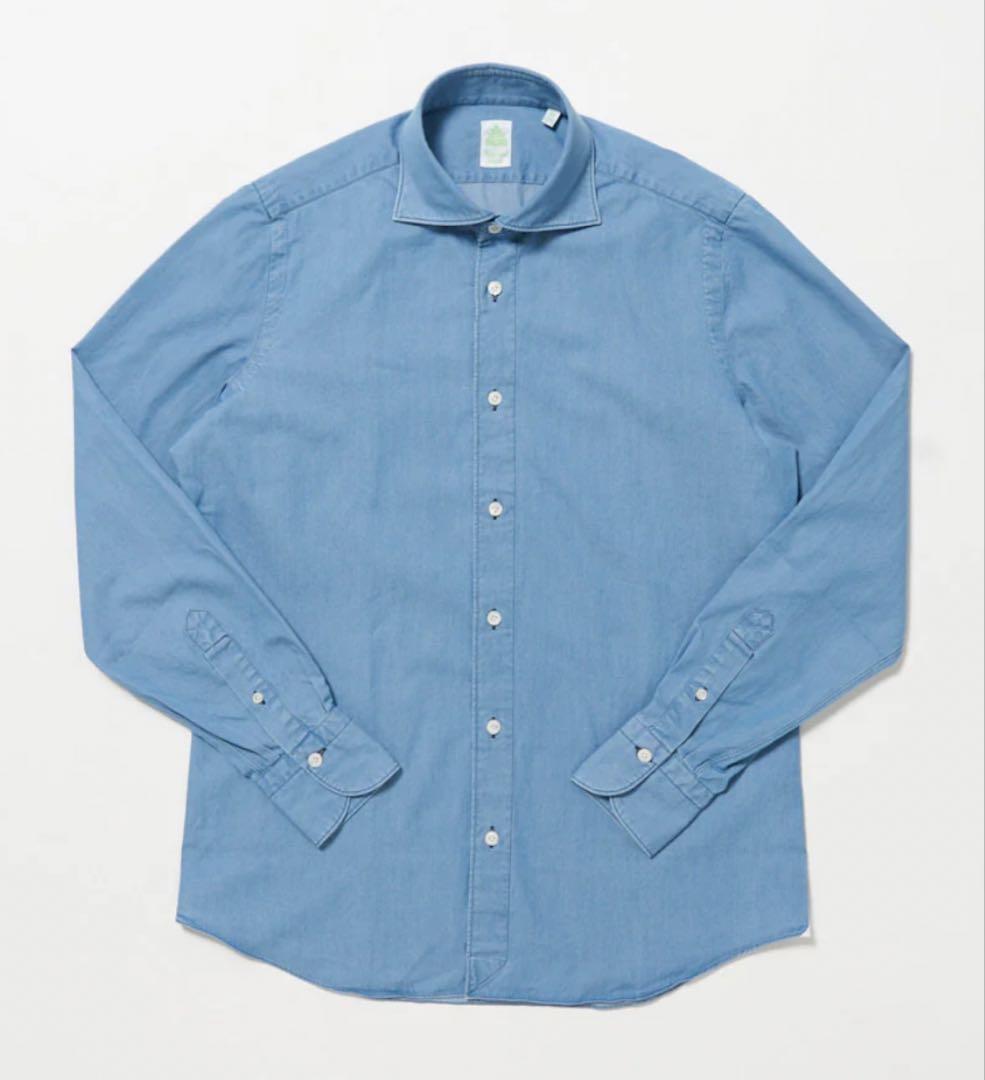 Finamore デニムシャツ/SIMONE(シモーネ) ユーズドブルー　XL