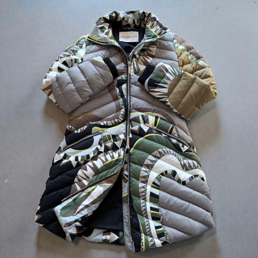 美品✨エミリオプッチ ダウンコート 希少カラー　総柄　ローマ製　38