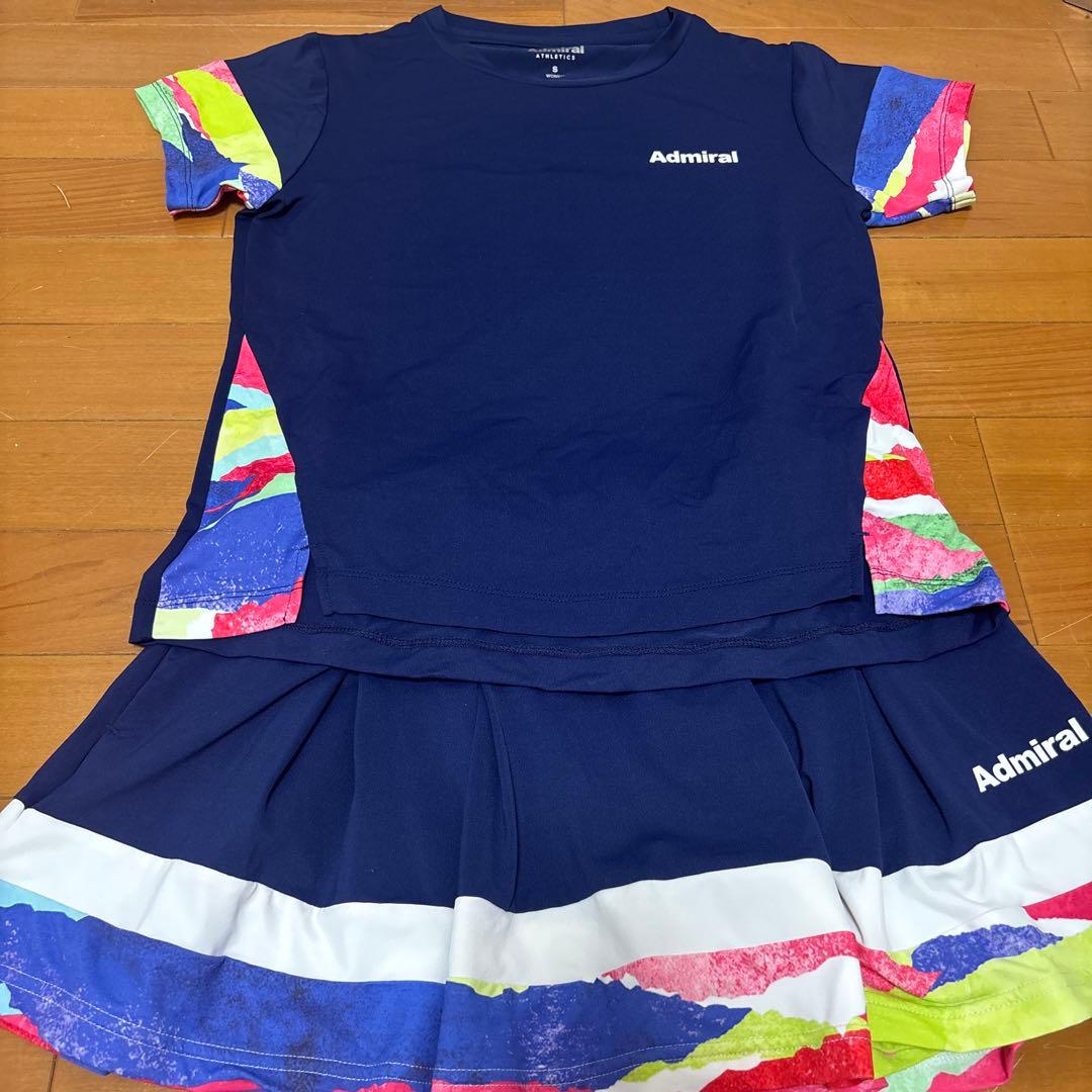 【美品】Admiral テニスウェア 上下セット　Sサイズ Admiral アドミラル テニス ウェア シャツ スコート 上下セットアップ