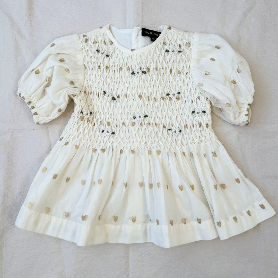 Bonjour diary ブラウス 2Y BONJOUR DIARY]【2Y／3Y: LAST1！！】BABY SET WITH RE