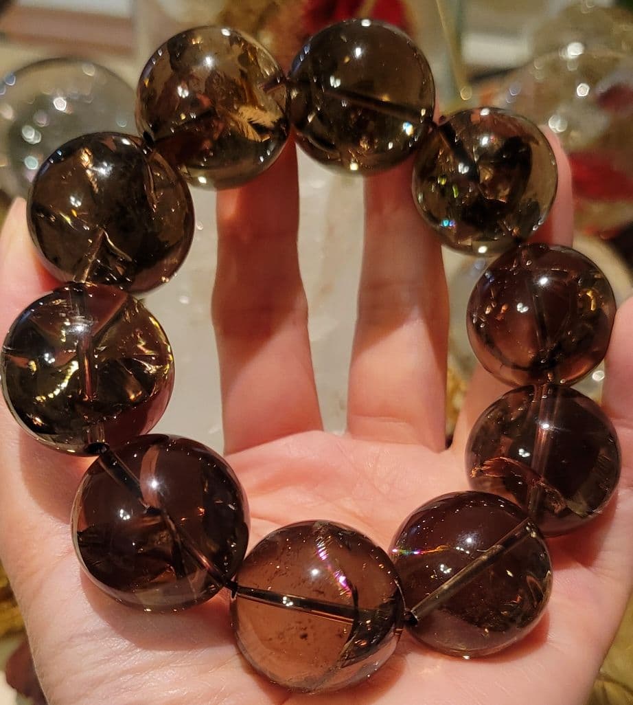 ★非売品★超大玉25㎜特注品スモーキーアイリスクォーツ ブレスレット