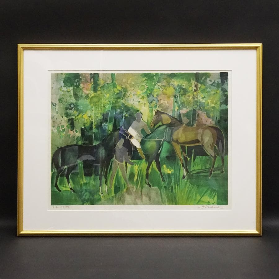 カミーユ・イレール 『乗馬』E.A.13/15 大判 リトグラフ 絵画 美術 インテリアの絵画をリトグラフの版画で制作したカミーユ・イレールの